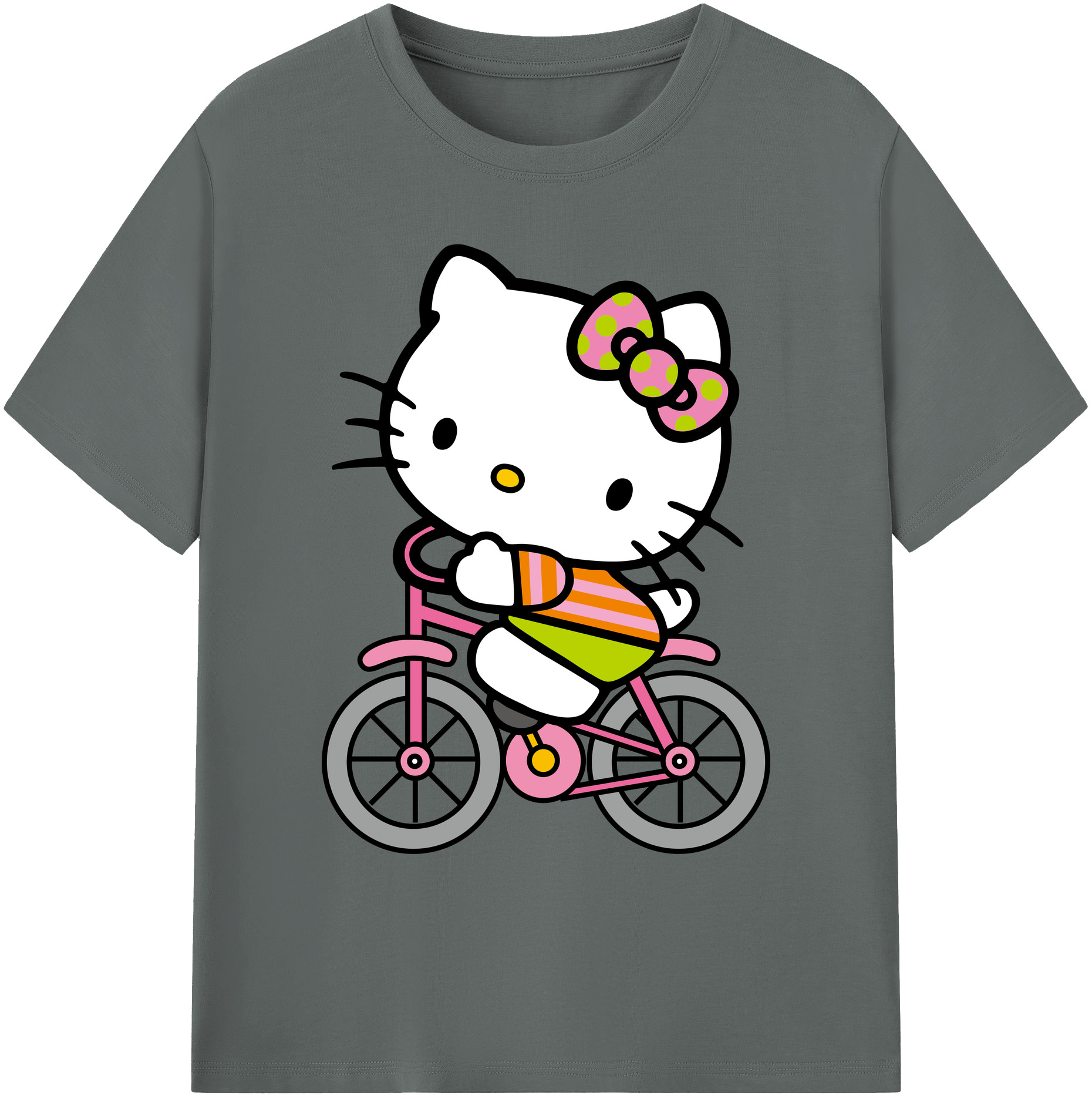 （画像用） Hello Kitty ハローキティ 綿100％ メンズ半袖Tシャツ｜肌触りやわらか＆通気性